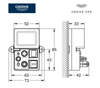 MEDIDAS RECEPTOR BLUETOOTH F-DIGITAL DELUXE GROHE SPA